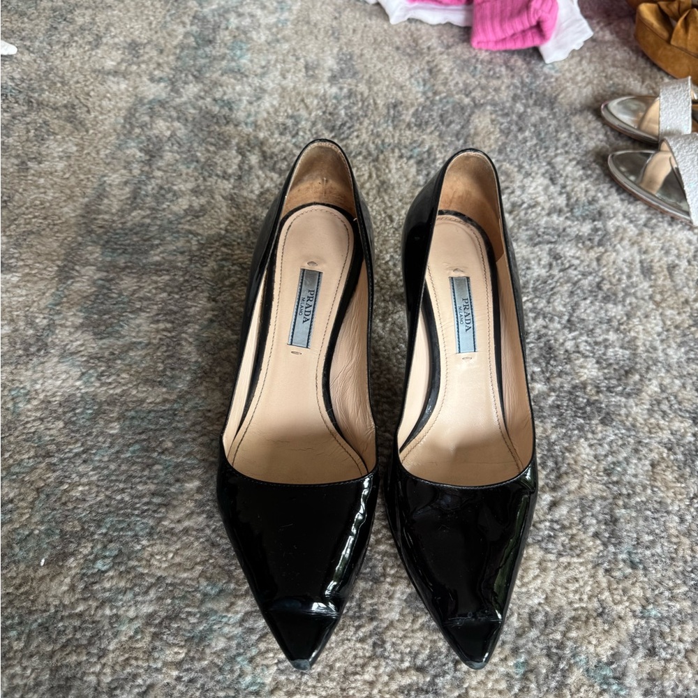 Prada Black Patent Leather Heels
